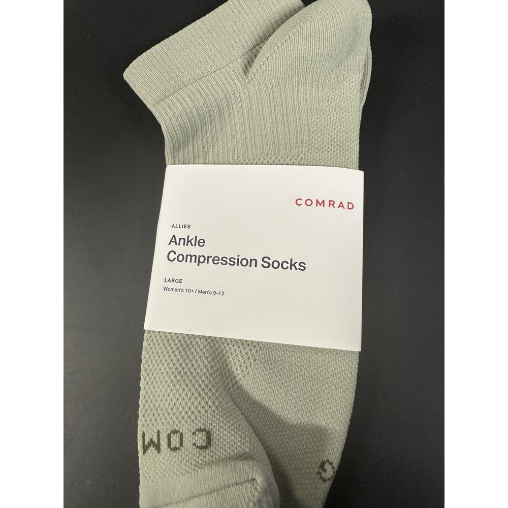 Comrad Allies Ankle Compression Socks Sage Green Large Mens 9-12 Womens‎ 10+ NEW